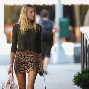 90s Vintage Cheetah Print Mini Skirt